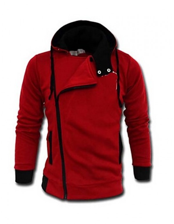 Men's Plus Size Long Sleeve Hoodie & Sweatshirt , Cotton/Spandex Pure  