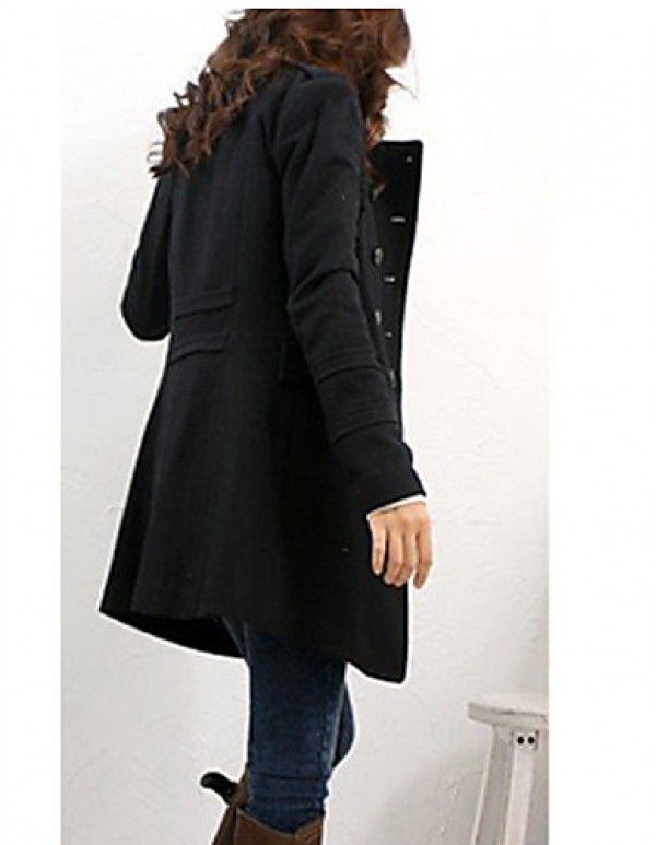 Women cultivate one's morality double-breasted woolen cloth long-sleeved jacket Leisure fashion winter warm coat HOUTW20