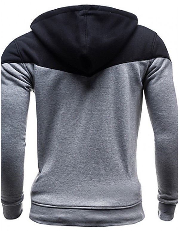 Men's Long Sleeve Hoodie & Sweatshirt , Cotton Blend Pure  