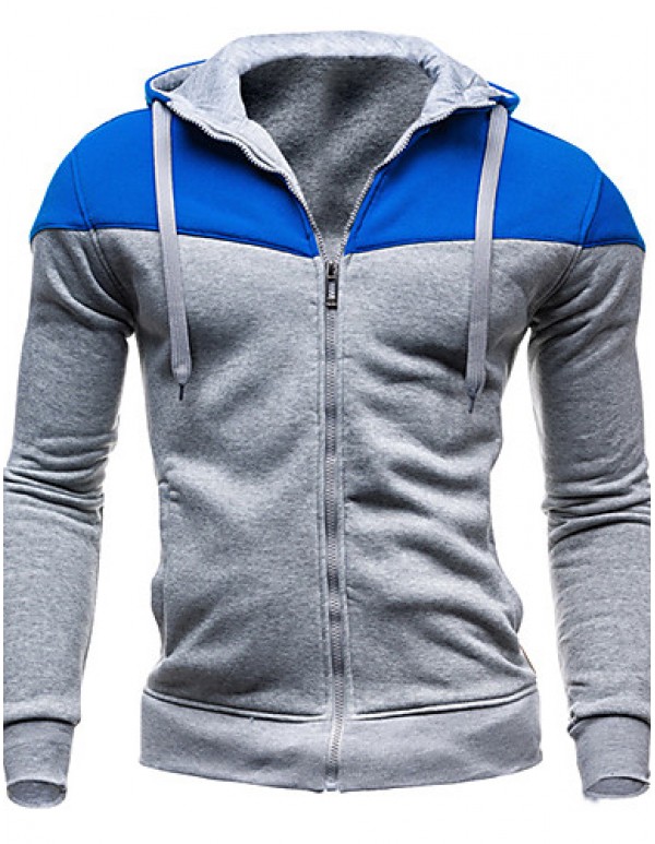 Men's Long Sleeve Hoodie & Sweatshirt , Cotton Blend Pure  