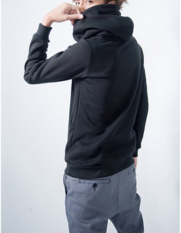 HOT! Men's Long Sleeve Fleece Pullover Tracksuits Hoodie & Sweatshirt, Solid Casual Sport Outerwear Coat  