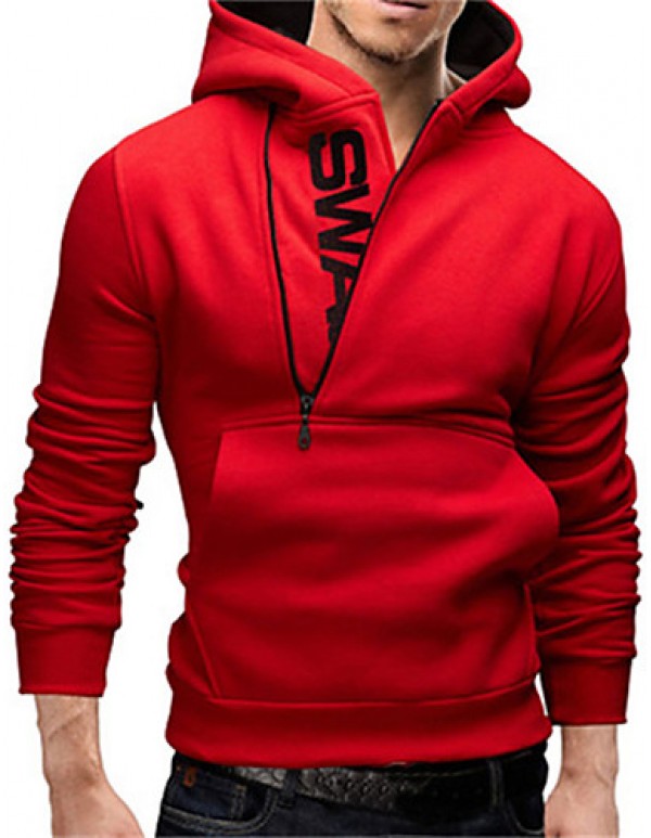 Male Plus Size Sweatshirt Pullover Side Zipper With A Hood Male Spring And Autumn Outerwear Men's Clothing  
