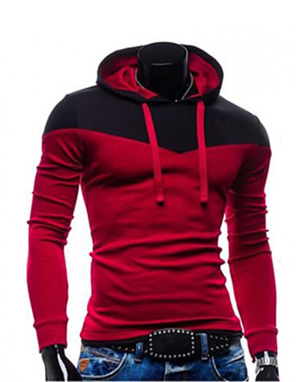 Men's Black/Red/Gray Hoodie & Sweatshirt,Long Sleeve  