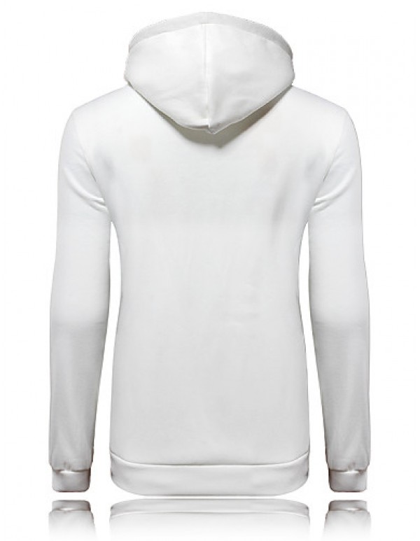 Men's Long Sleeve Hoodie & Sweatshirt , Cotton/Cotton Blend Print  