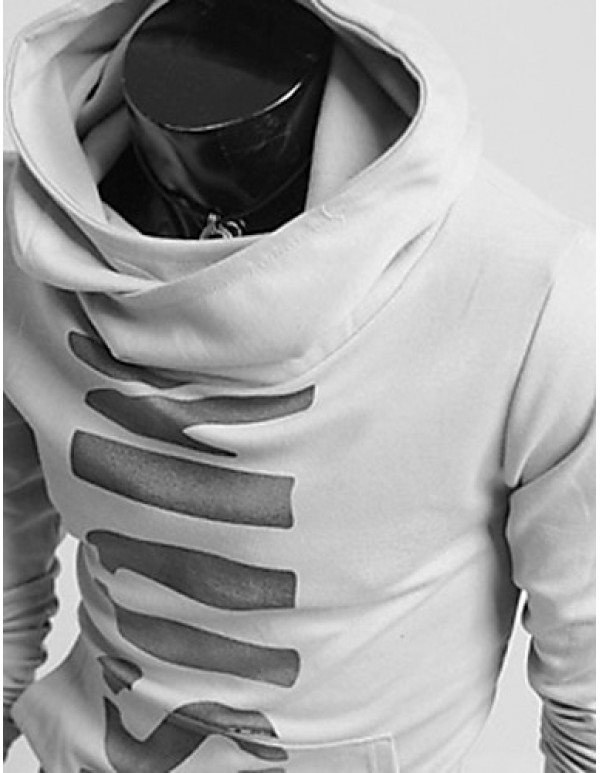 Men's Long Sleeve Hoodie & Sweatshirt , Polyester Print  