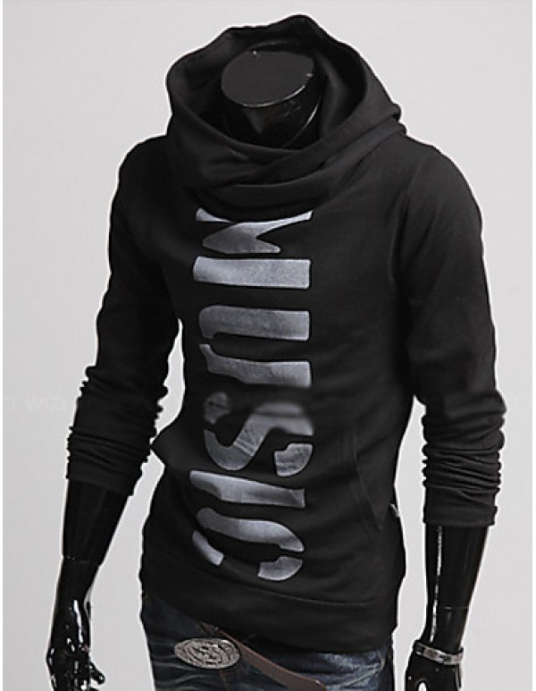 Men's Long Sleeve Hoodie & Sweatshirt , Polyester Print  