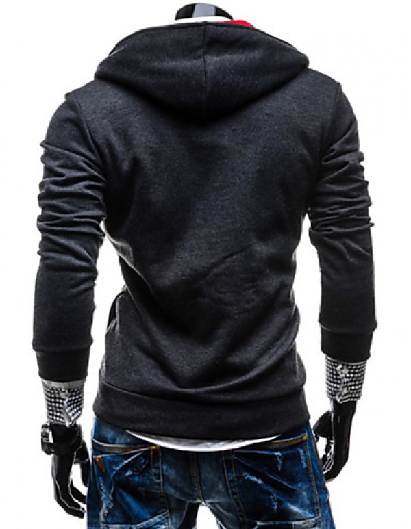 High Quality Summer Men's Side Zipper Long Sleeve Pullover Hoodie & Sweatshirt Solid Casual Sport Coat  