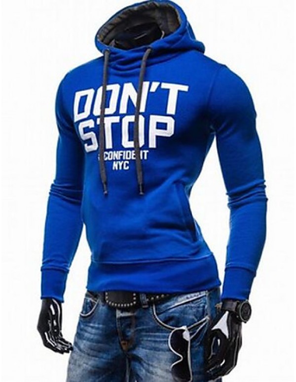 Men's Long Sleeve Hoodie & Sweatshirt , Cotton Color Block  