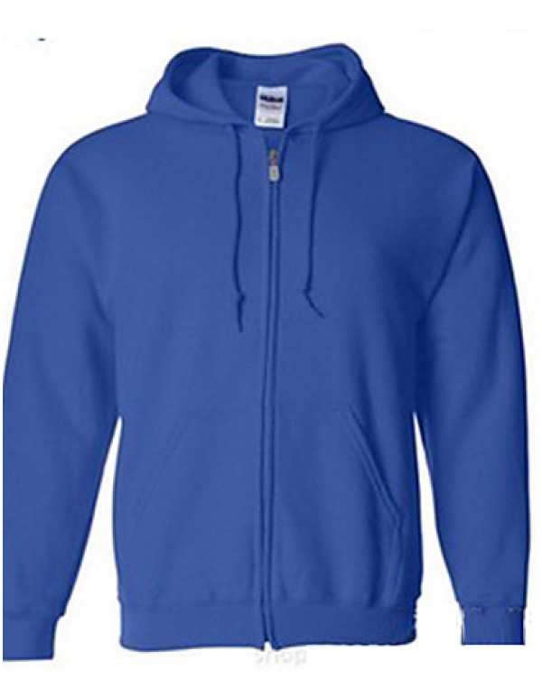 Men's Solid Casual / Sport HoodieCotton / Polyester Long Sleeve Black / Blue / Purple / Red / White / Gray k259  